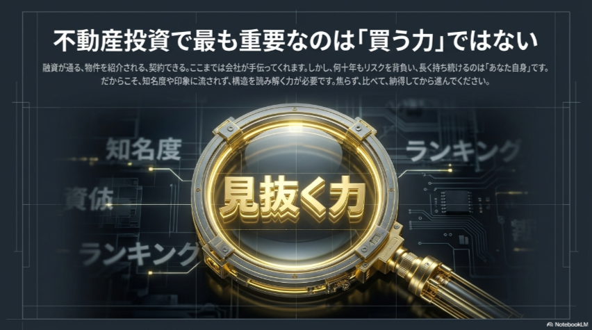 知名度やランキングという表面的な情報ではなく見抜く力を強調するルーペの図
