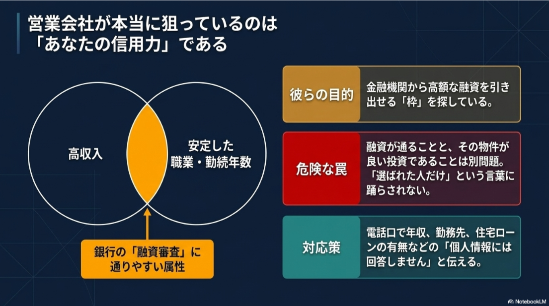 高収入と安定した職業が融資審査に通りやすい属性として不動産投資営業に狙われる仕組み