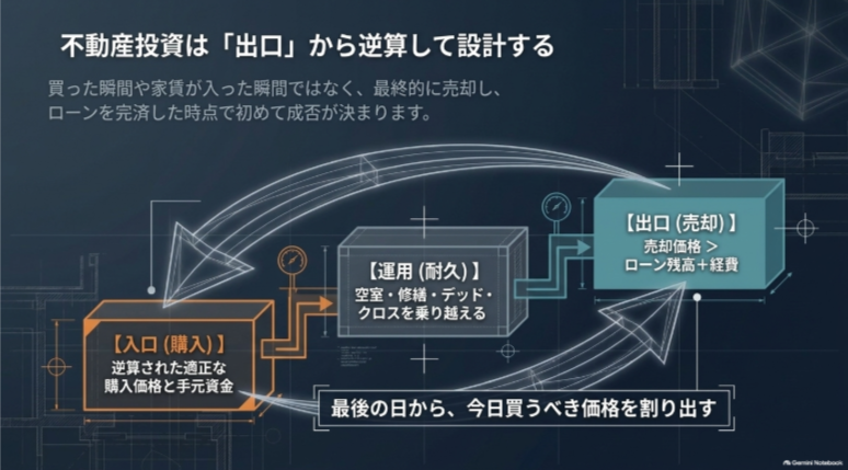 売却価格とローン残高から運用条件と購入価格を逆算する不動産投資の設計方法