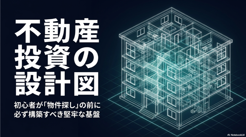 不動産投資の始め方を初心者向けに示した建物の設計図イメージ